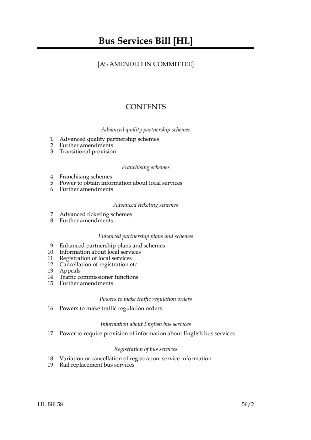 Bus Services Bill [as amended in Committee]