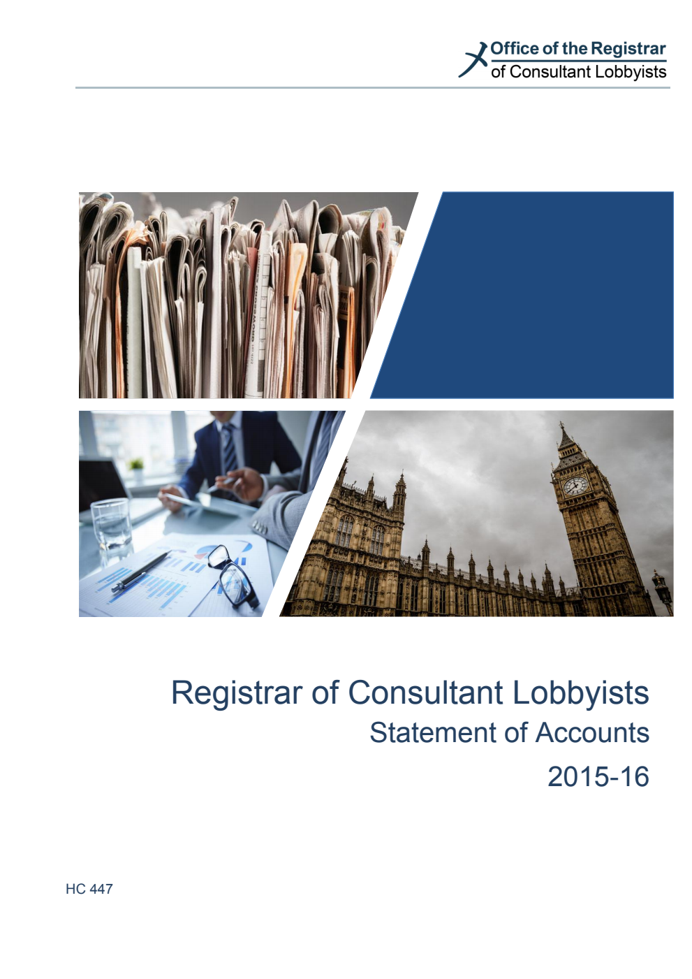 Registrar of Consultant Lobbyists Statement of Accounts 2015-16 