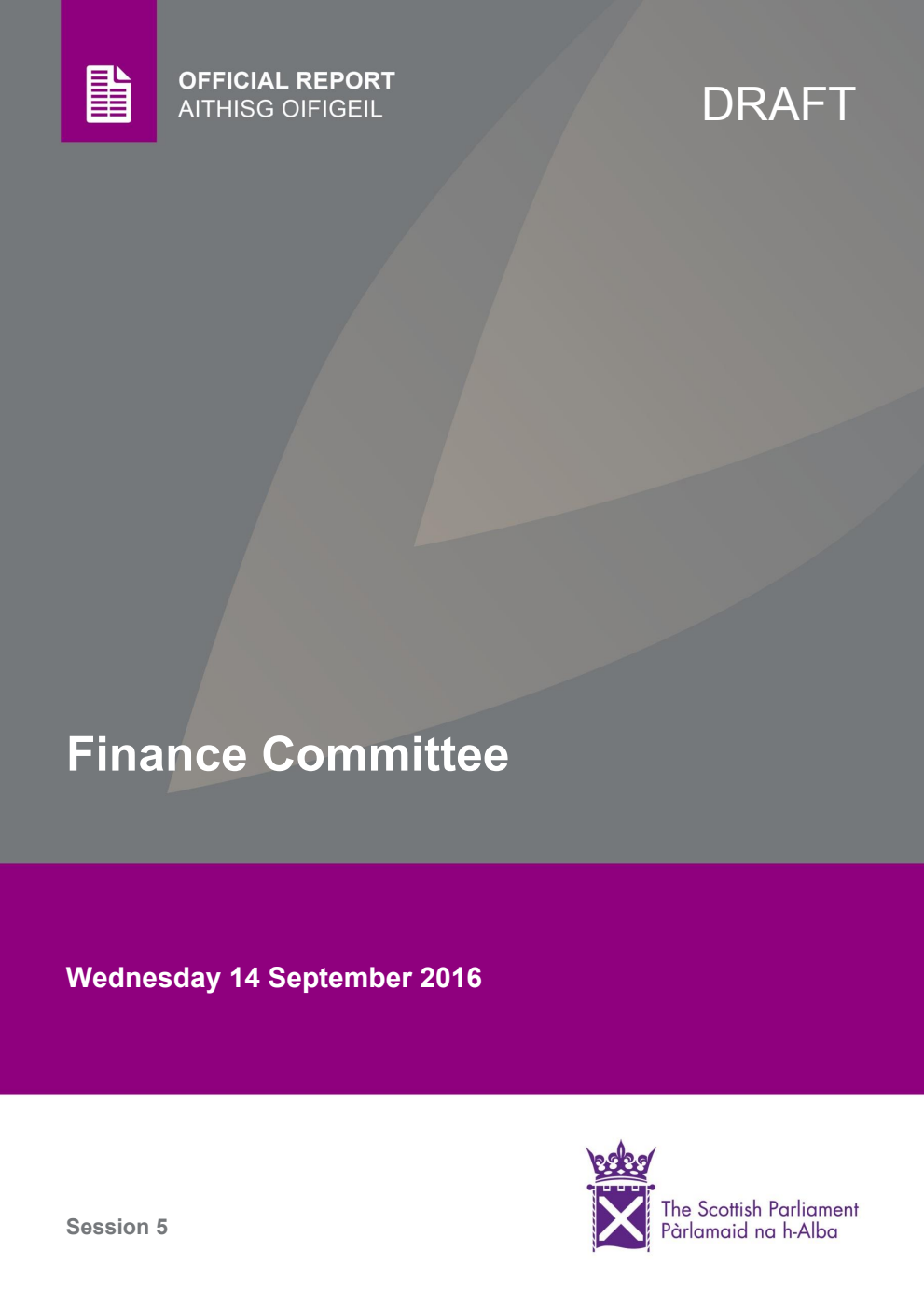Finance Committee 4th Meeting 2016, 14 September 2016 [Draft]