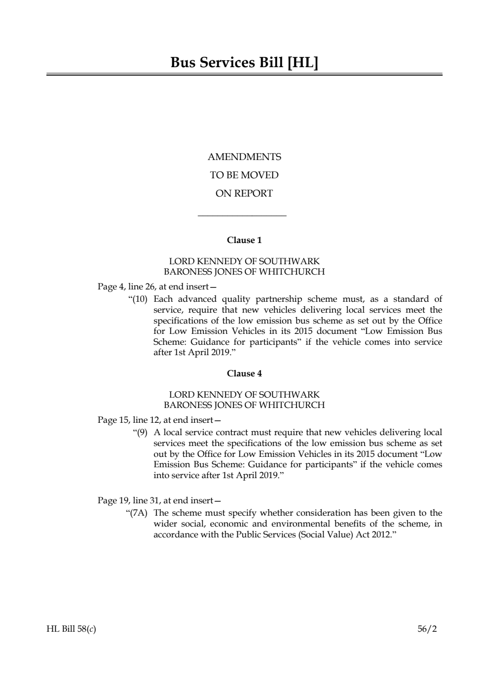 Bus Services Bill Lords Amendments