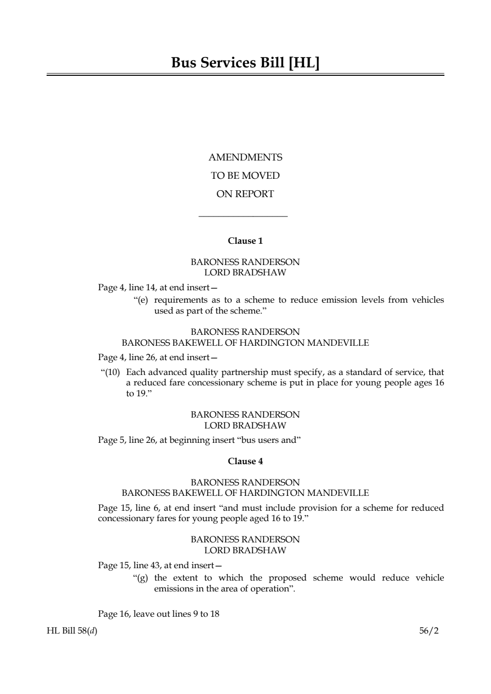 Bus Services Bill Lords Amendments