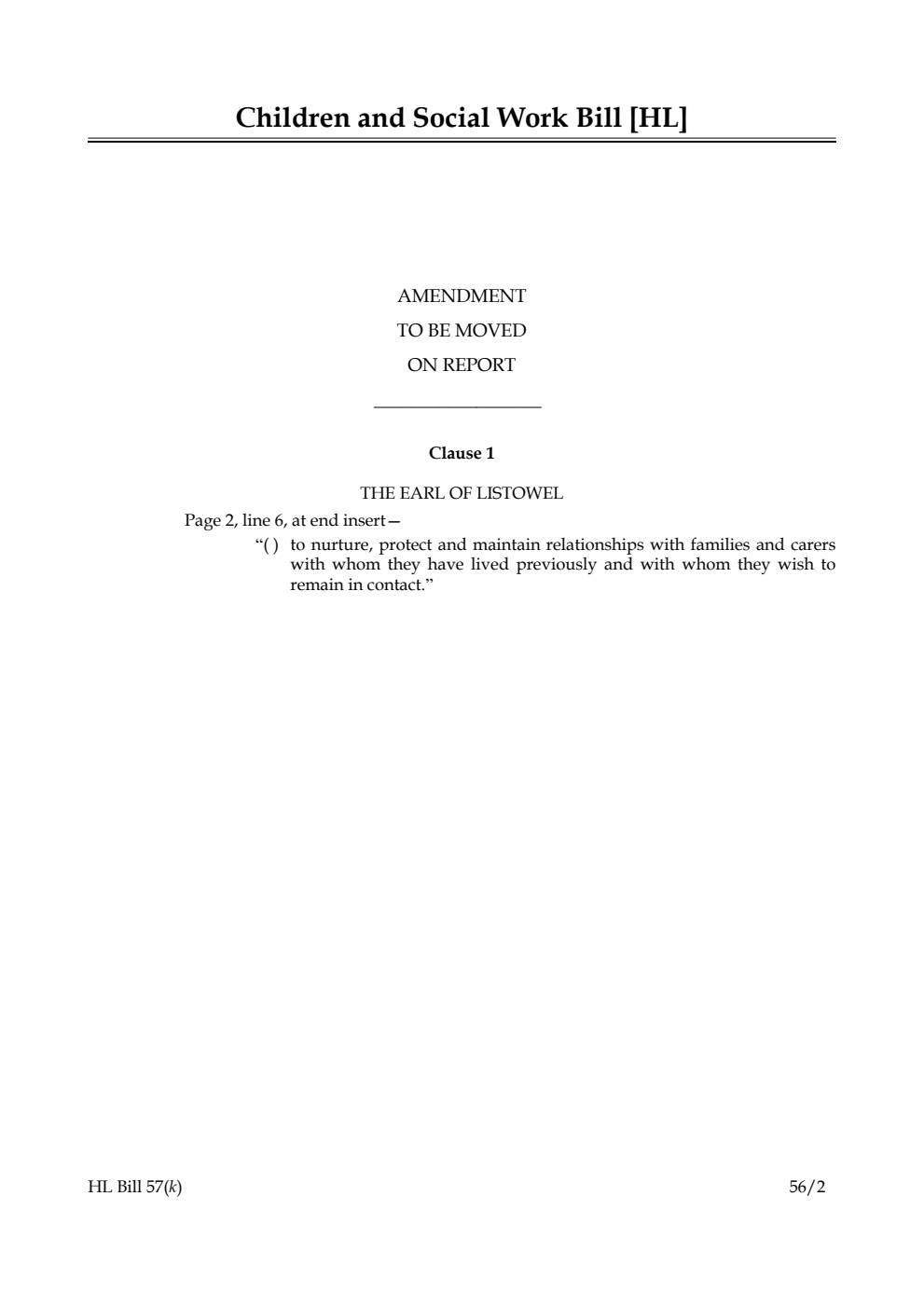 Children and Social Work Bill Lords Amendments