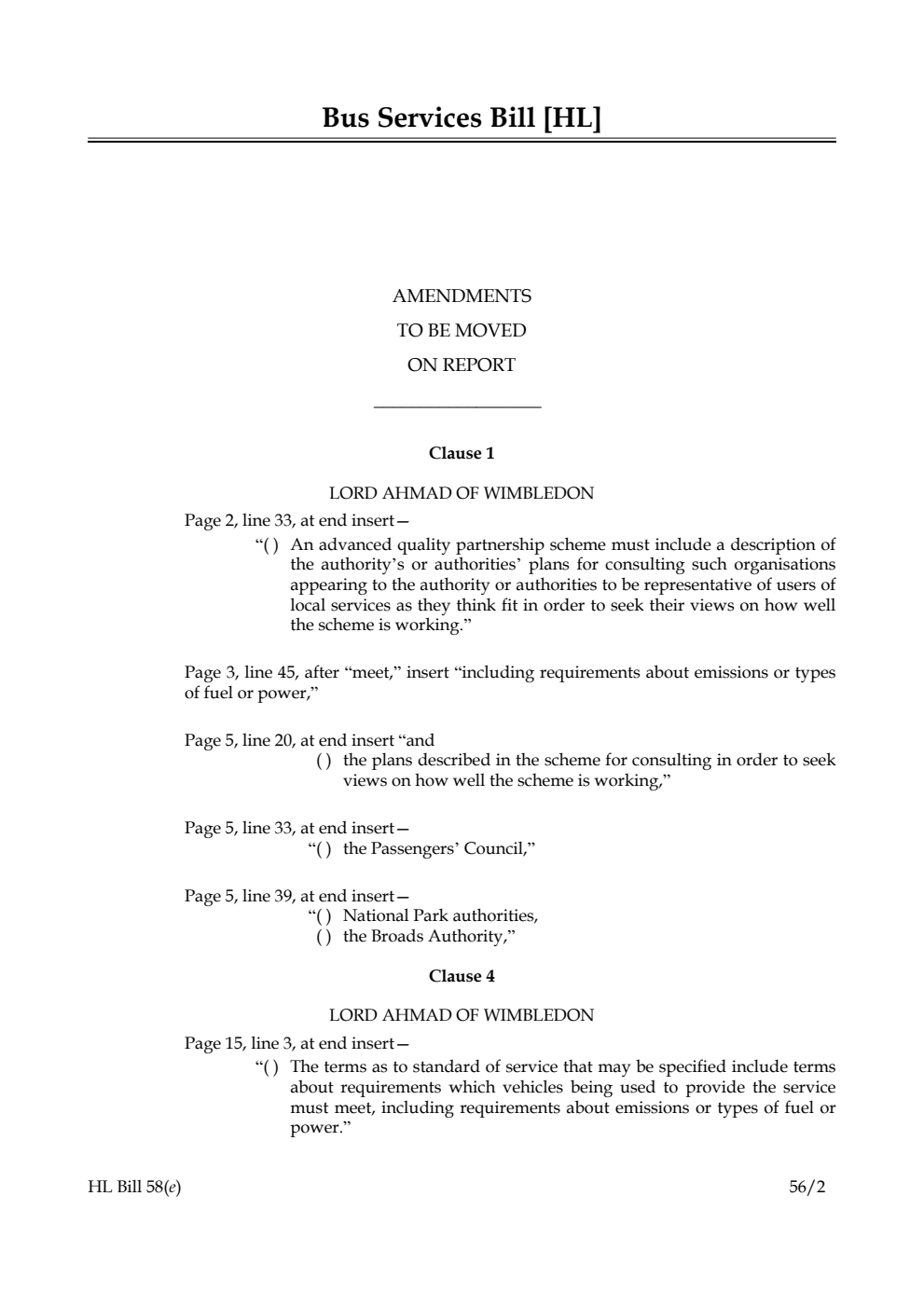 Bus Services Bill Lords Amendments