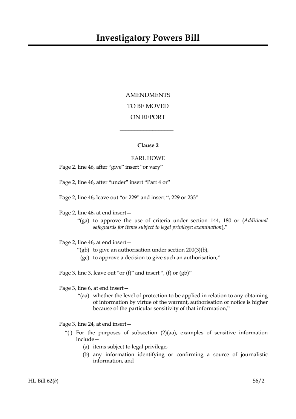 Investigatory Powers Bill Lords Amendments