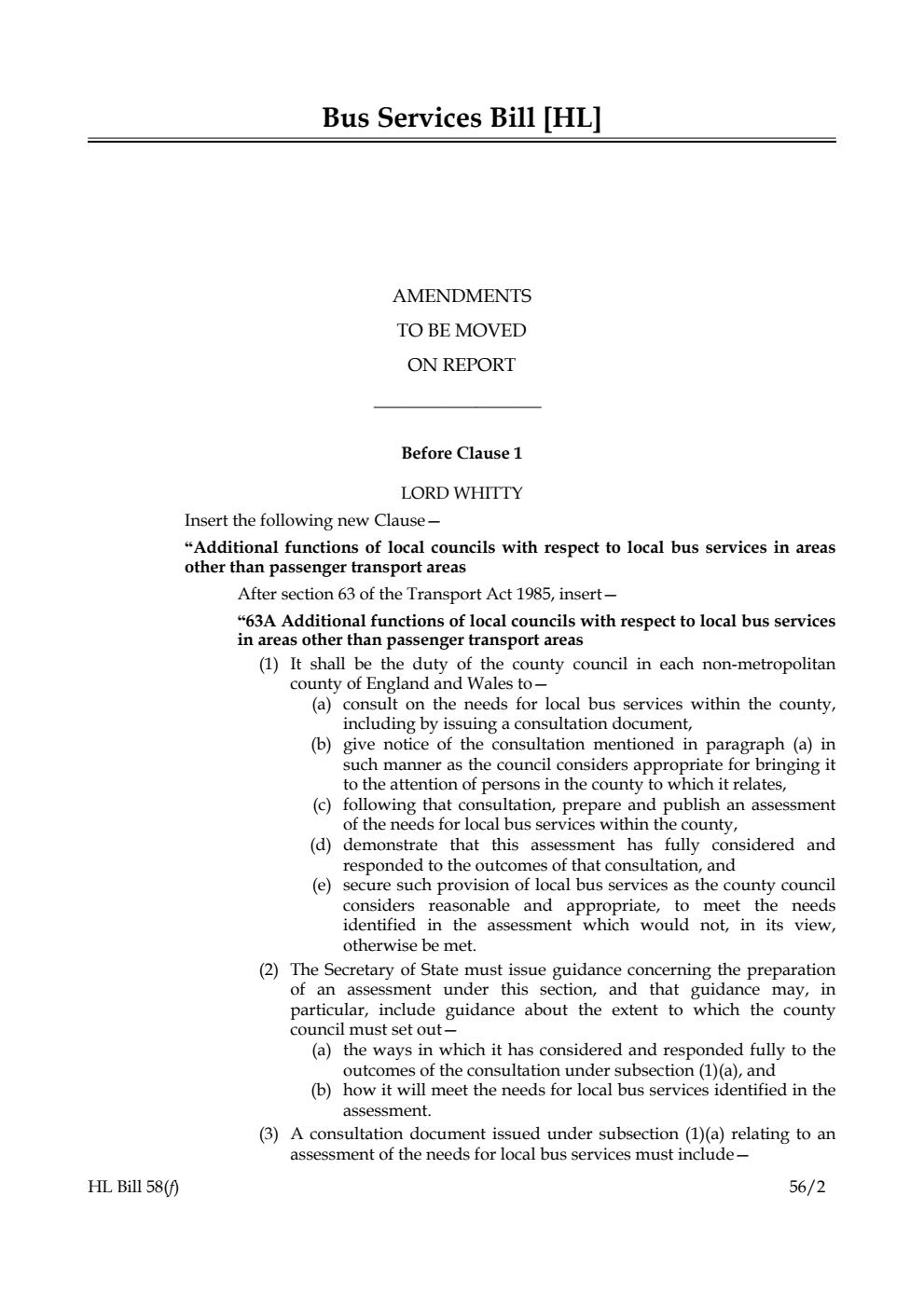 Bus Services Bill Lords Amendments