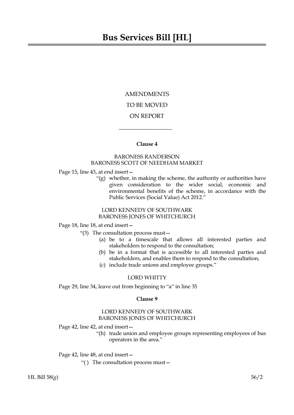 Bus Services Bill Lords Amendments