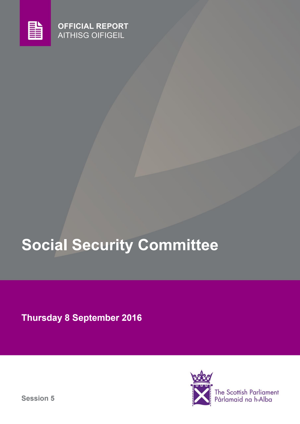 Social Security Committee 3rd Meeting 2016, 8 September 2016 [Final]
