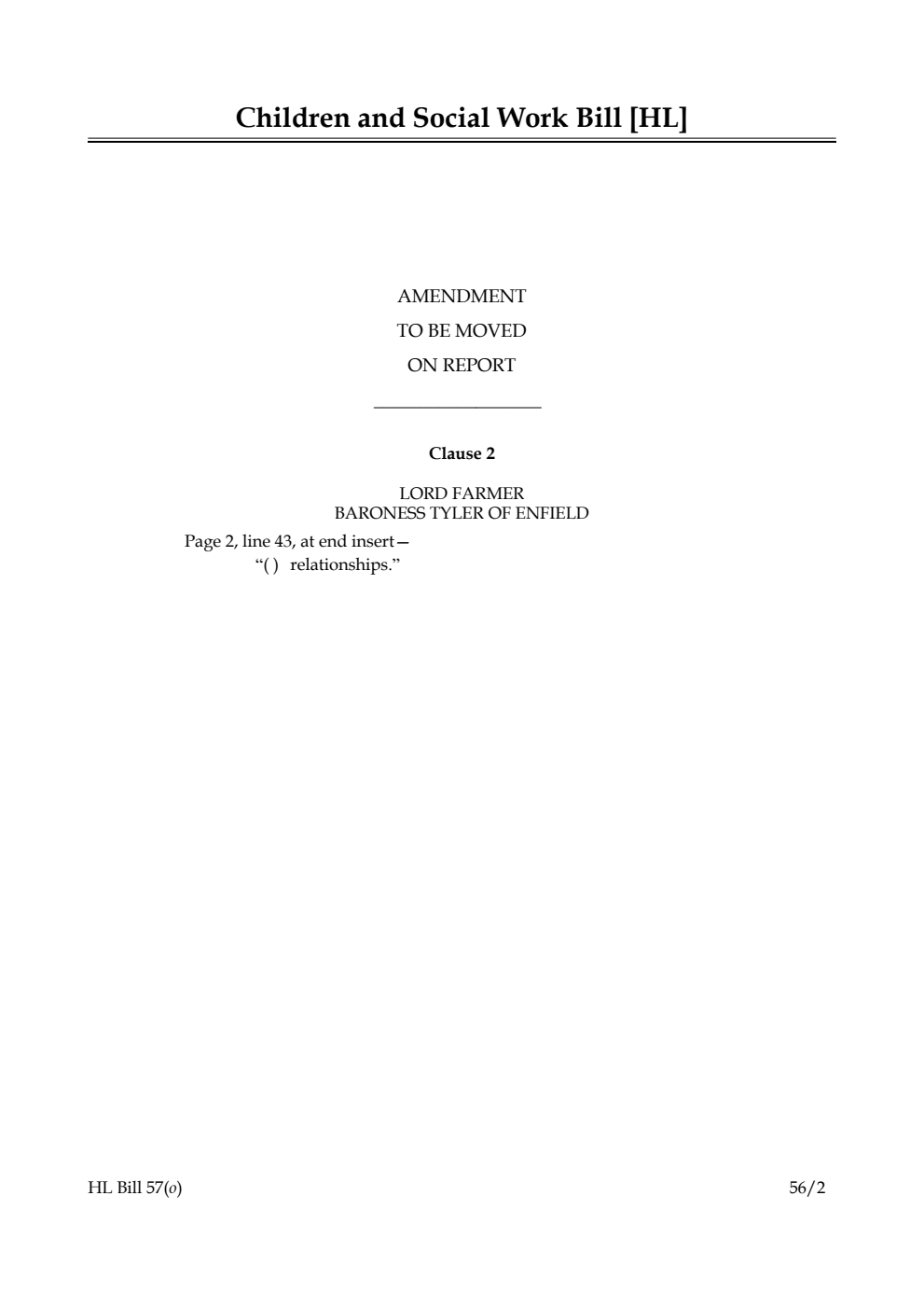 Children and Social Work Bill Lords Amendments
