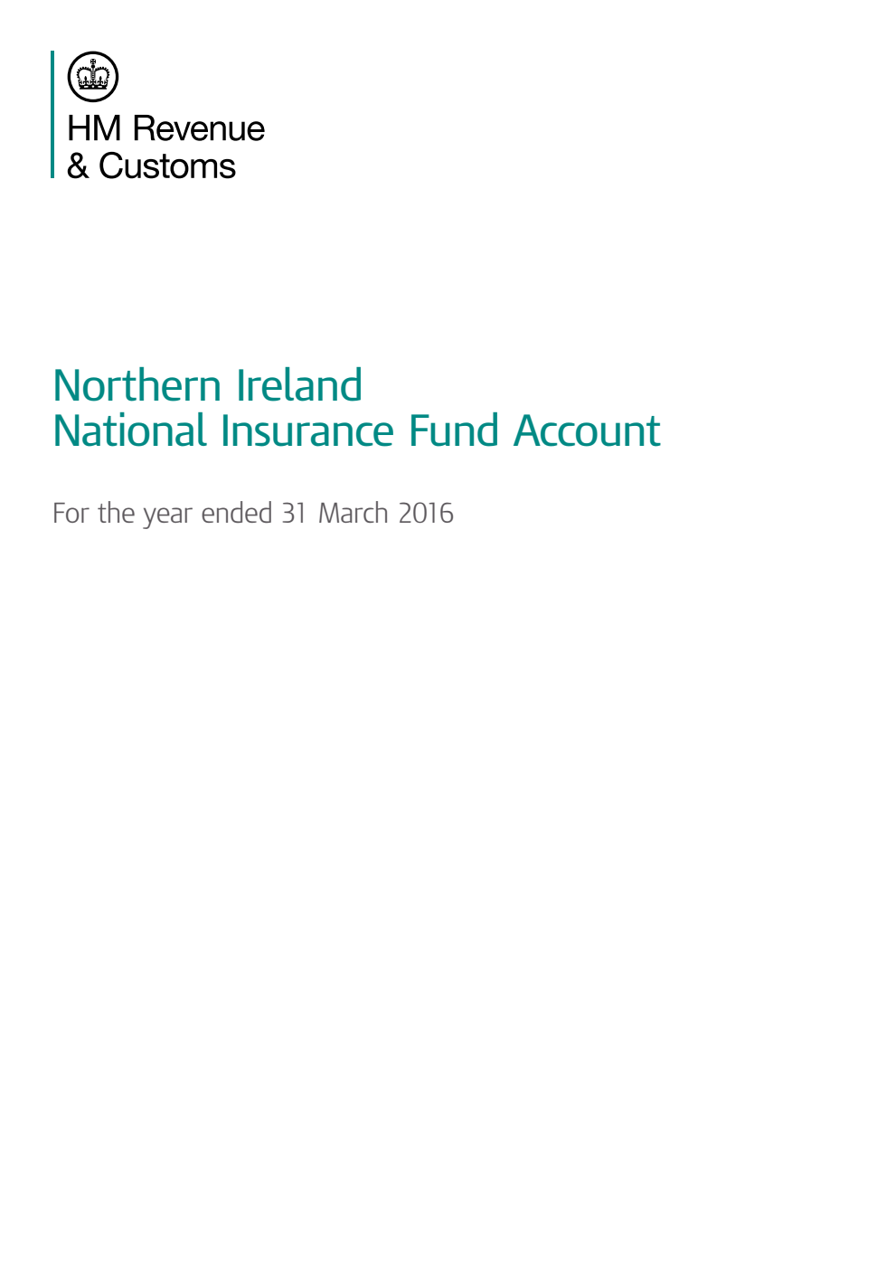 Northern Ireland National Insurance Fund Account For the year ended 31 March 2016