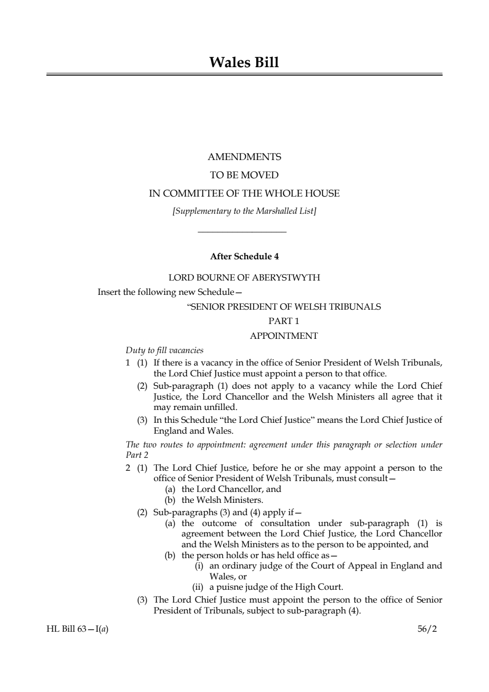Wales Bill Lords Amendments