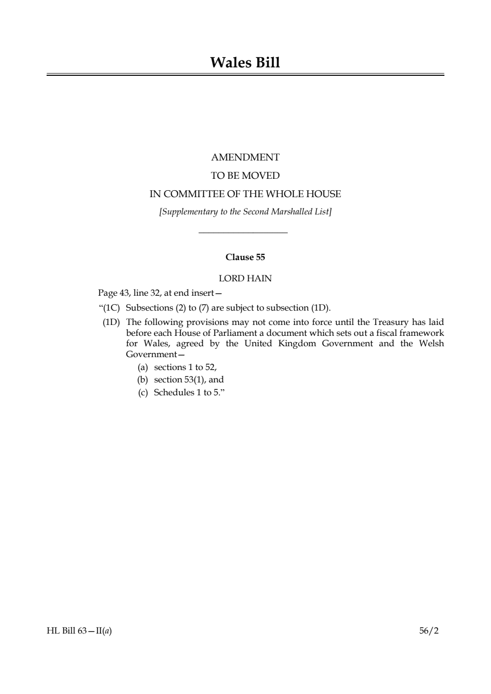 Wales Bill Lords Amendments