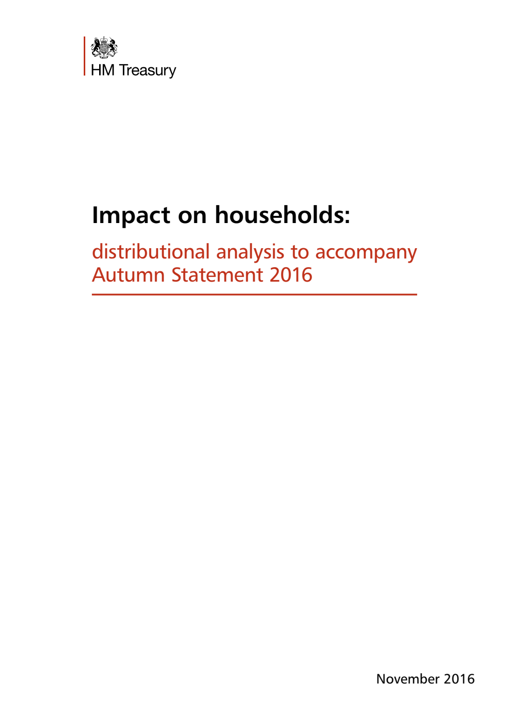 Impact on households: distributional analysis to accompany Autumn Statement 2016