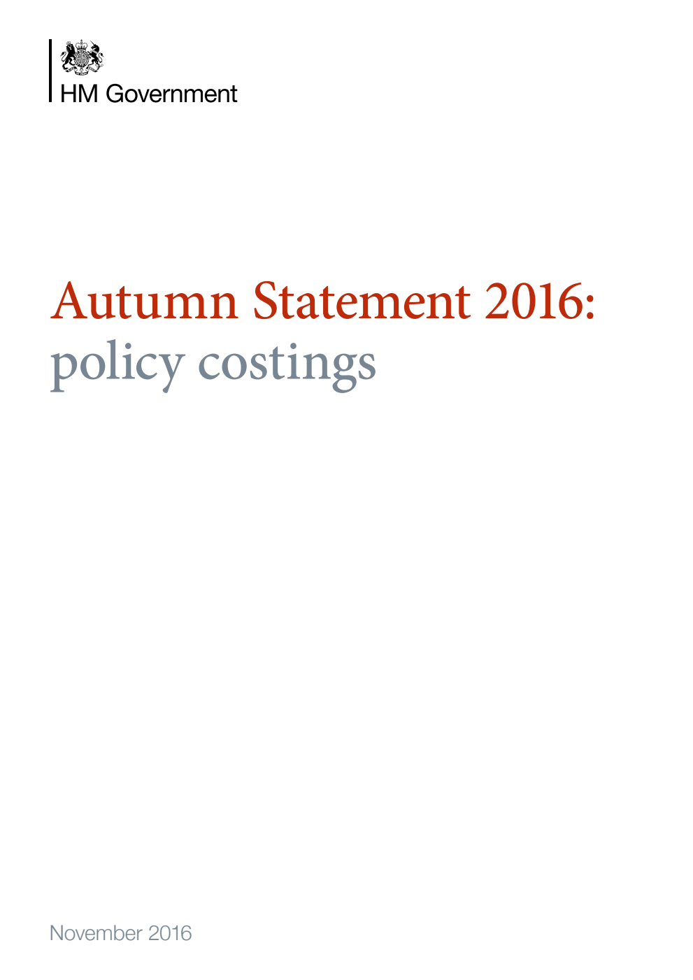 Autumn Statement 2016: policy costings