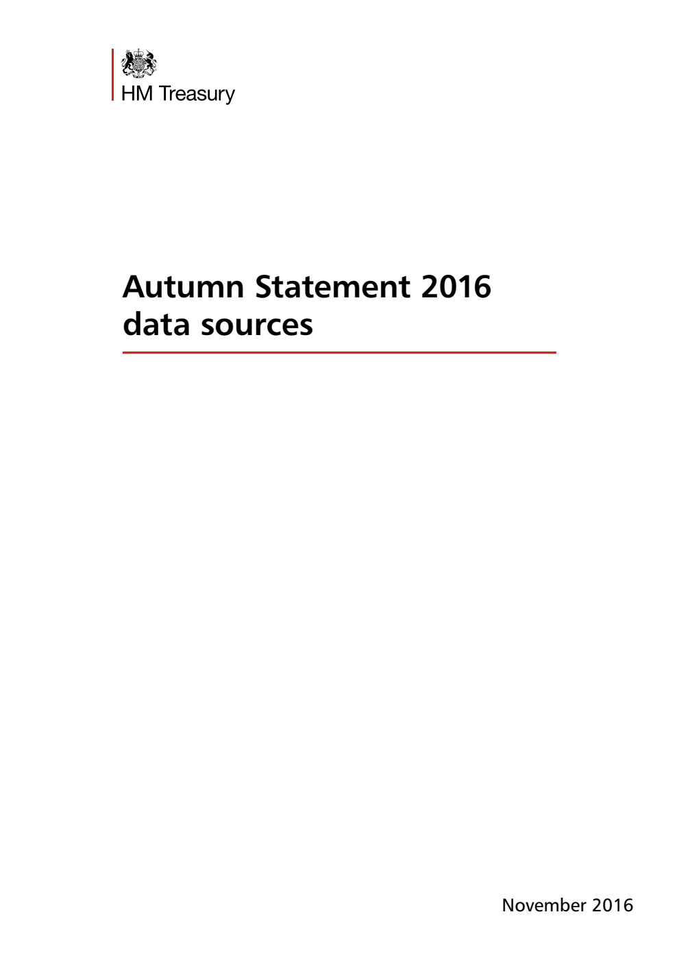 Autumn Statement 2016 data sources