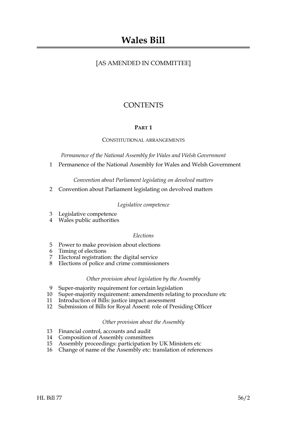 Wales Bill [as amended in Committee]