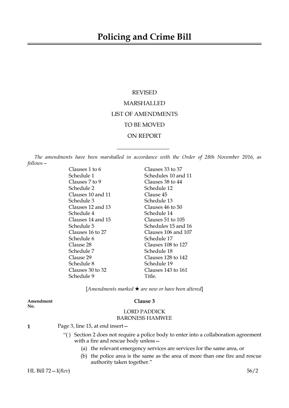 Policing and Crime Bill Lords Amendments