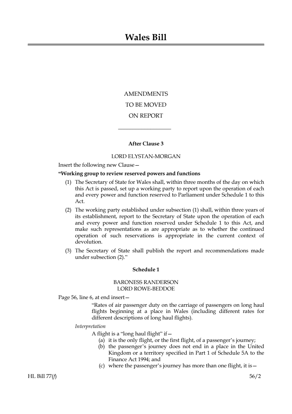Wales Bill Lords Amendments