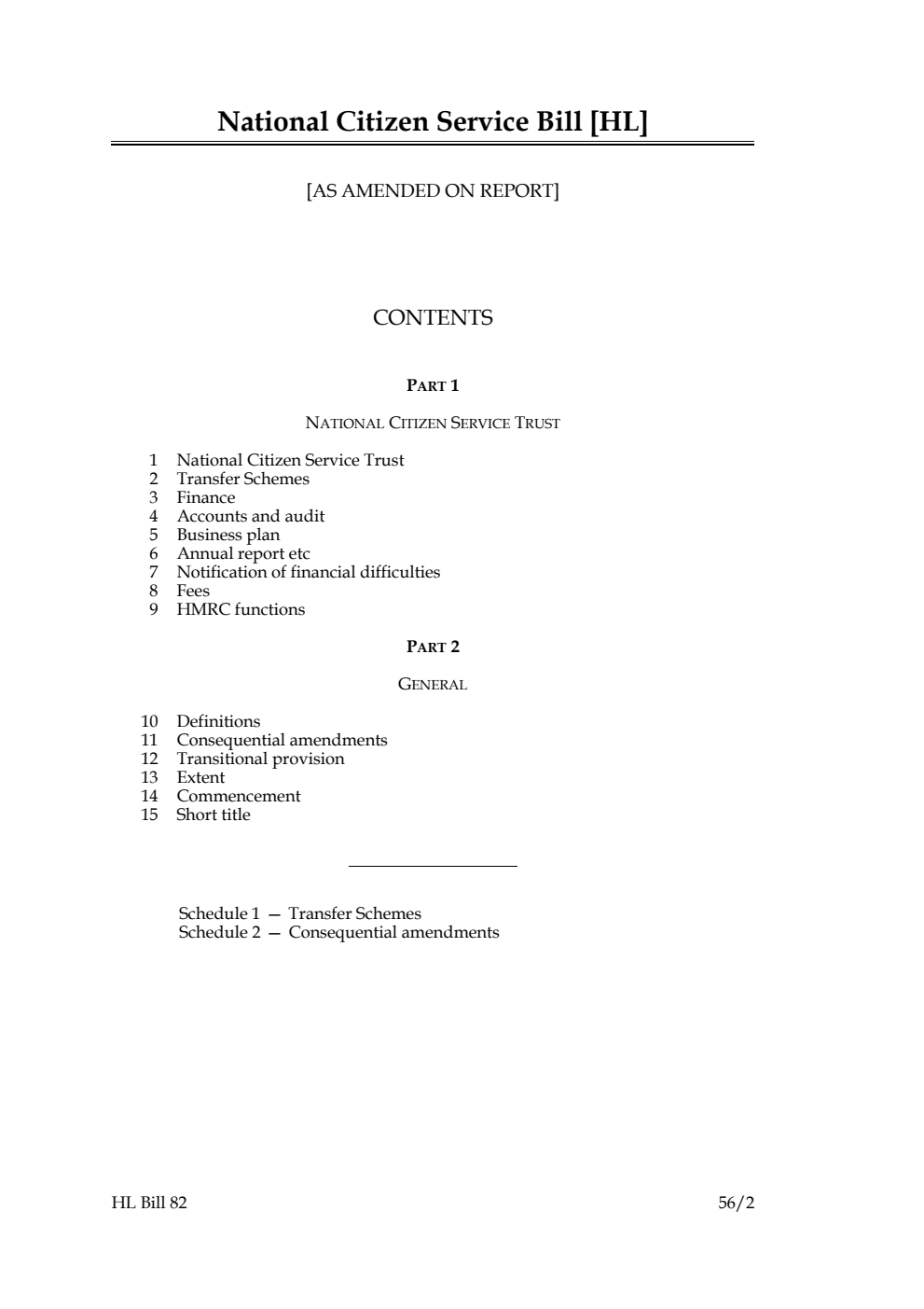 National Citizen Service Bill [as amended on Report]