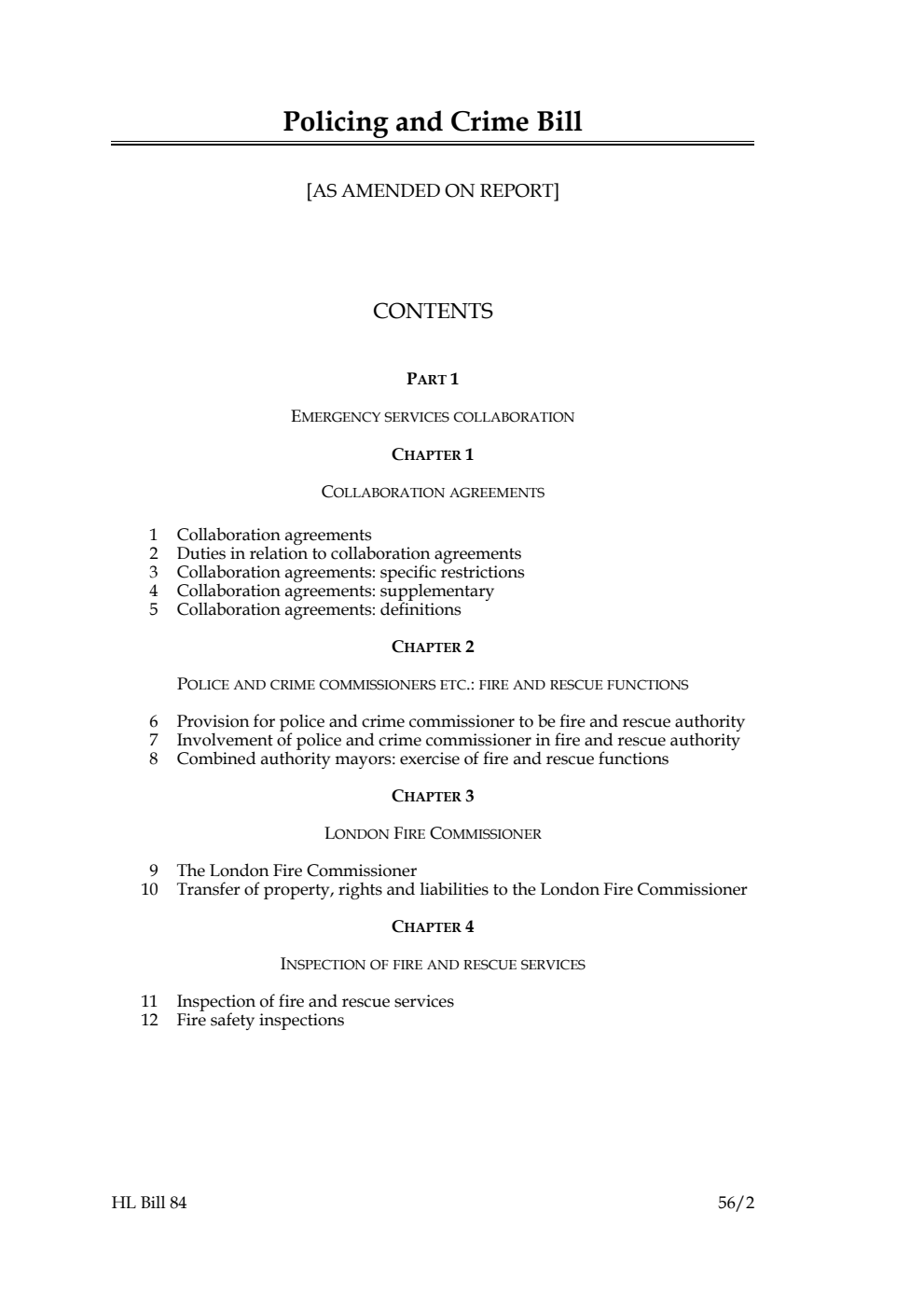 Policing and Crime Bill [as amended on Report]