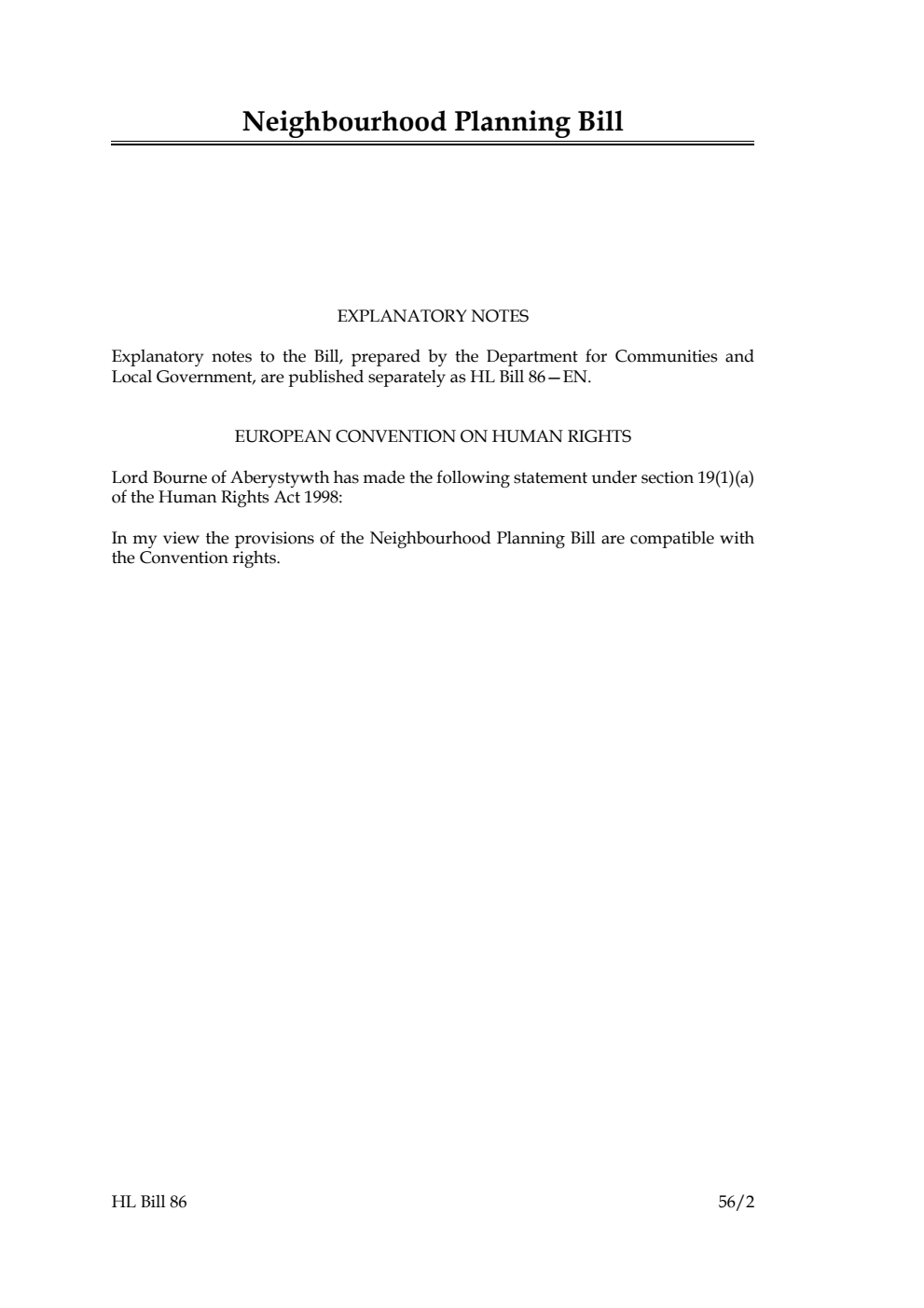 Neighbourhood Planning Bill