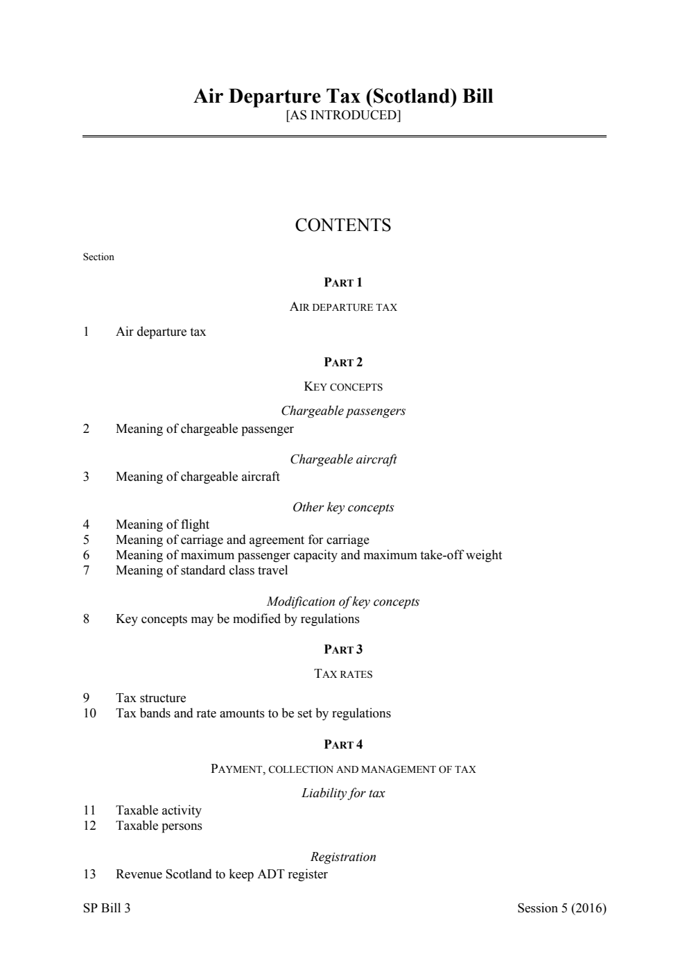 Air Departure Tax (Scotland) Bill [as introduced]