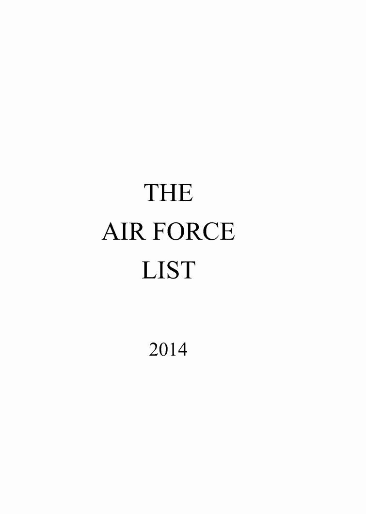 The Air Force List 2014