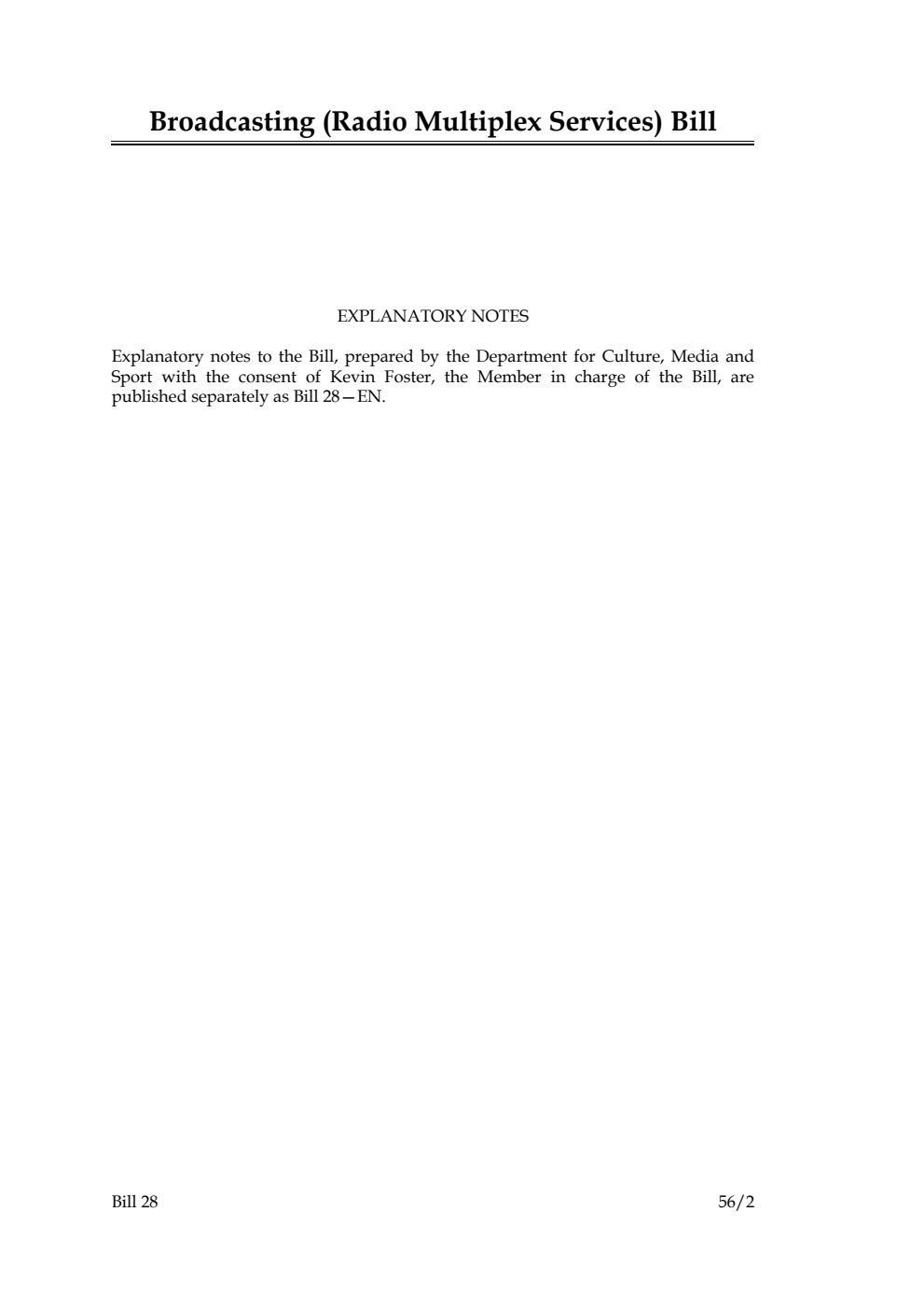 Broadcasting (Radio Multiplex Services) Bill