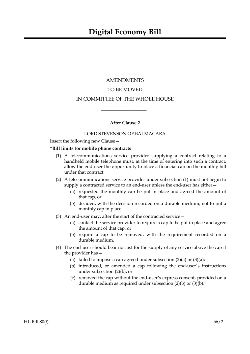 Digital Economy Bill Lords Amendments