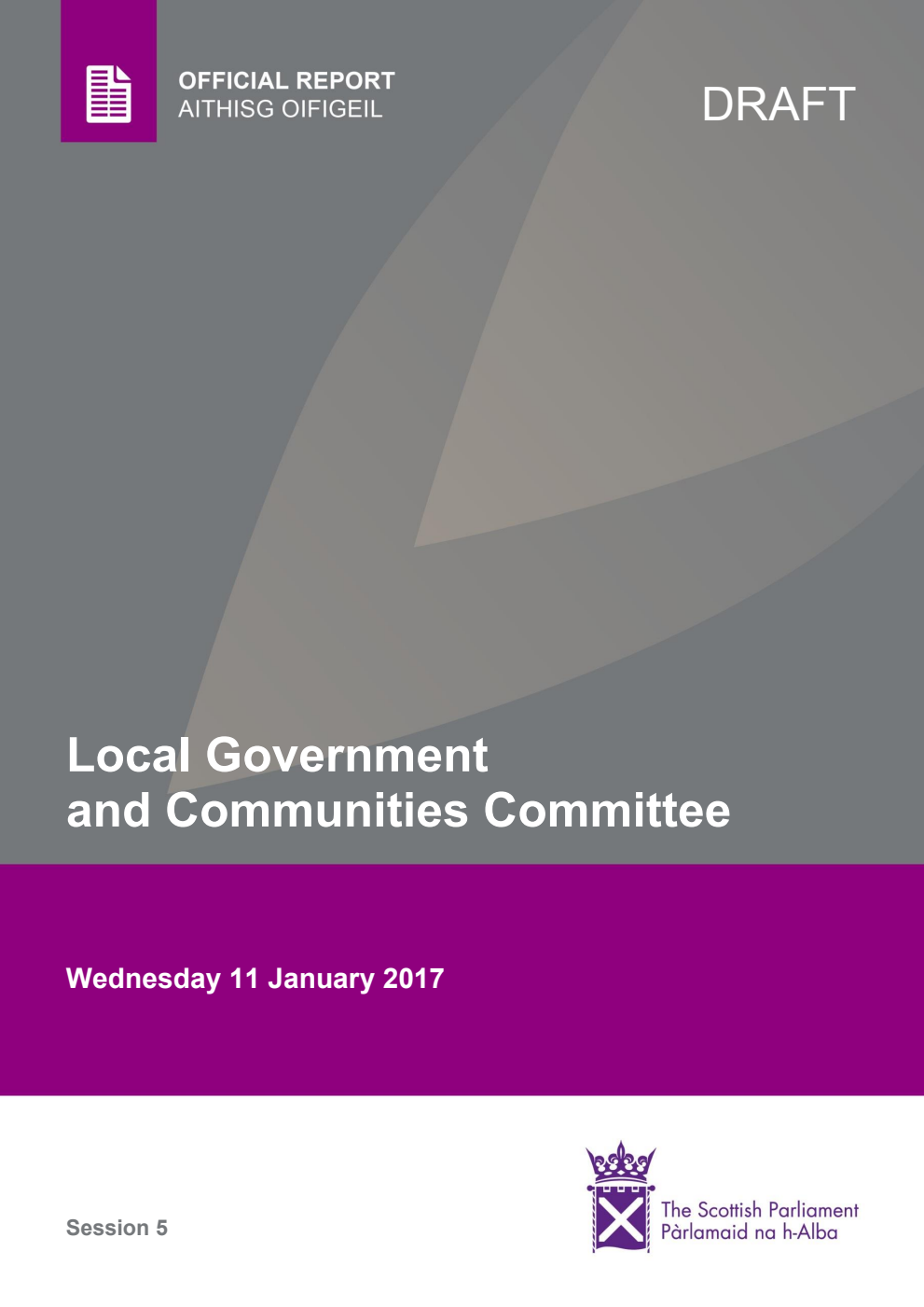 Local Government and Communities Committee 1st Meeting 2017, 11 January 2017 [Draft]