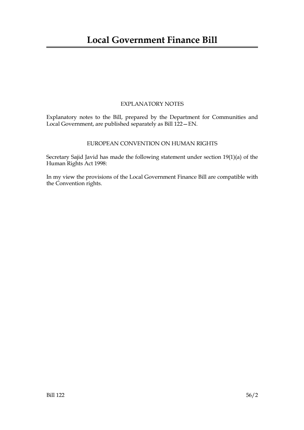 Local Government Finance Bill