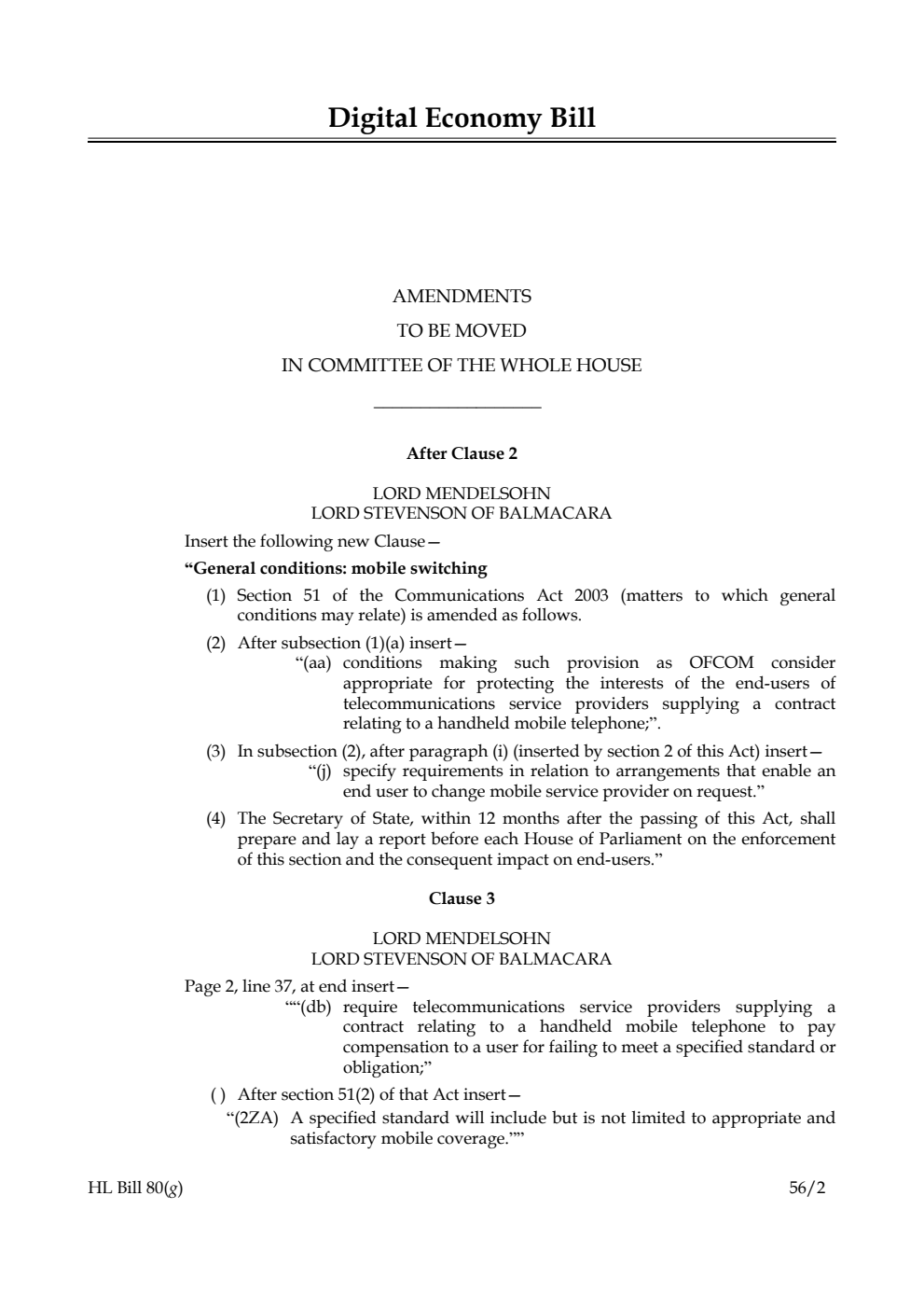 Digital Economy Bill Lords Amendments