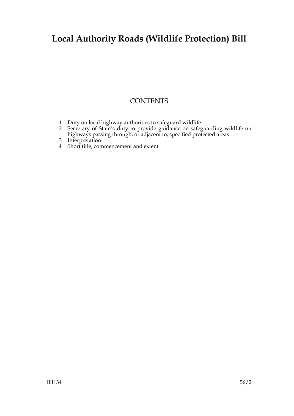 Local Authority Roads (Wildlife Protection) Bill