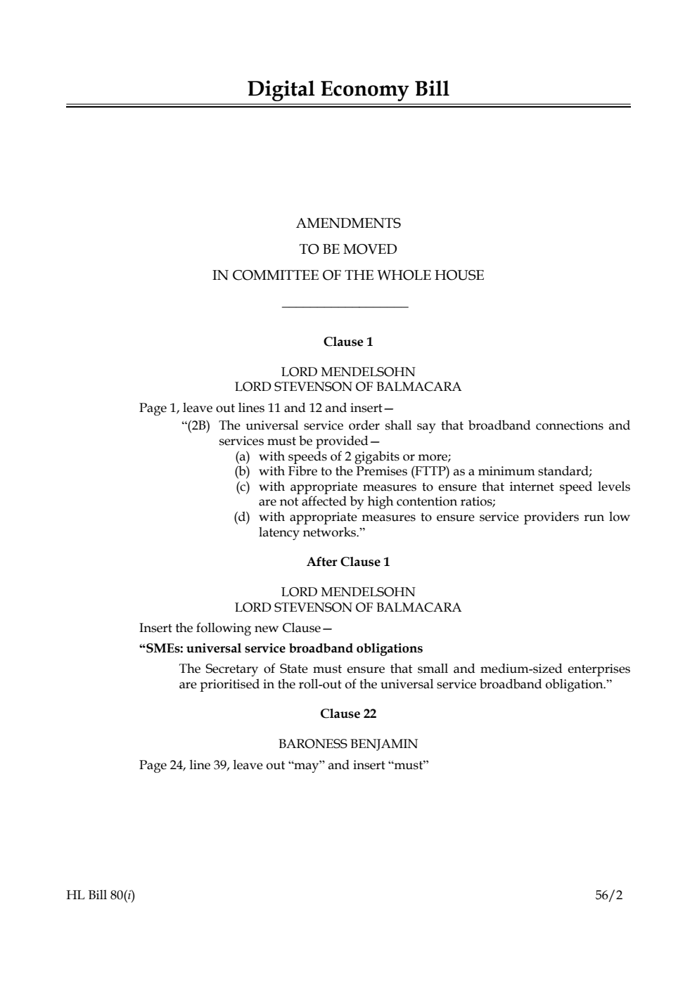 Digital Economy Bill Lords Amendments