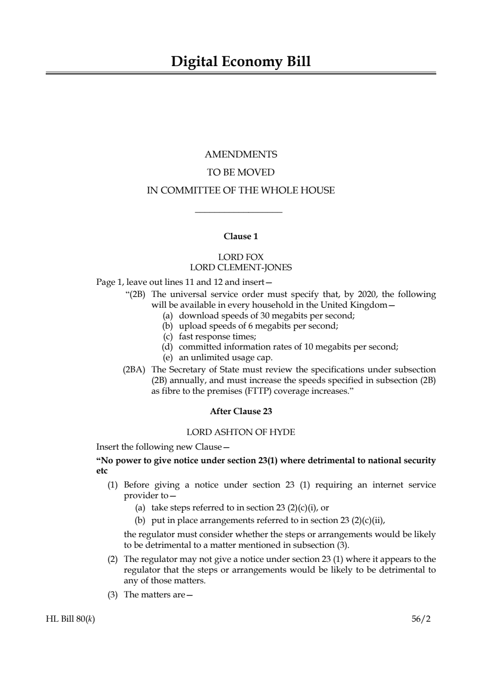 Digital Economy Bill Lords Amendments