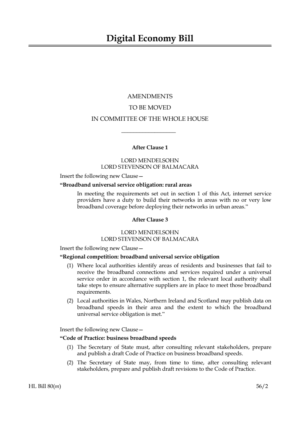 Digital Economy Bill Lords Amendments