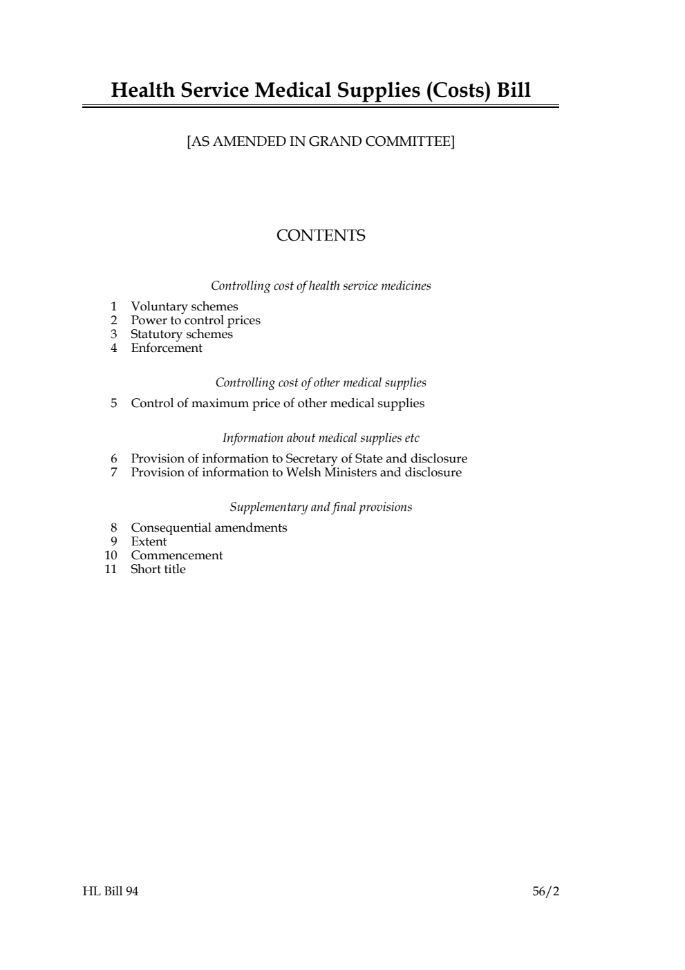 Health Service Medical Supplies (Costs) Bill