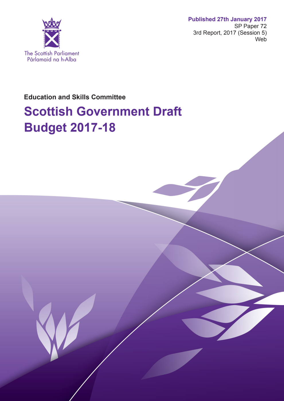 Education and Skills Committee 3rd Report, 2017: Scottish Government Draft Budget 2017-18
