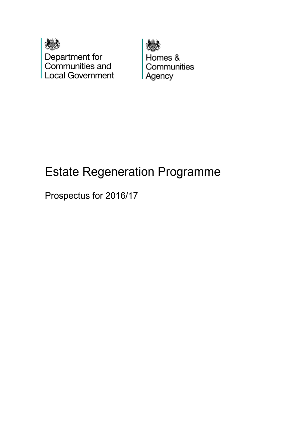 Estate Regeneration Programme. Prospectus for 2016/17