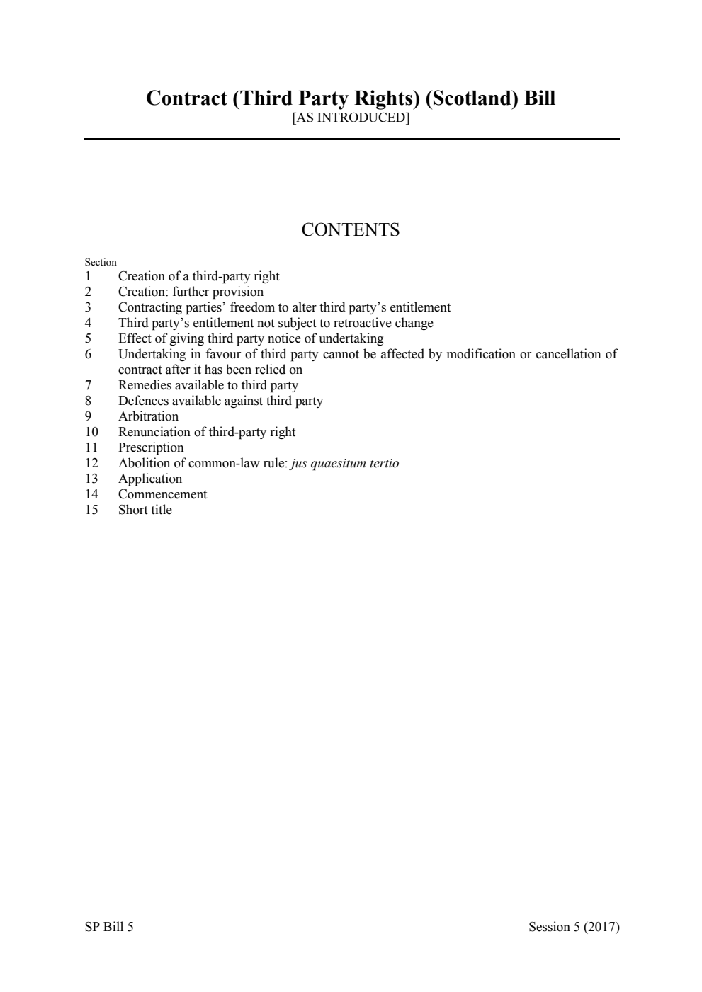 Contract (Third Party Rights) (Scotland) Bill [As Introduced]