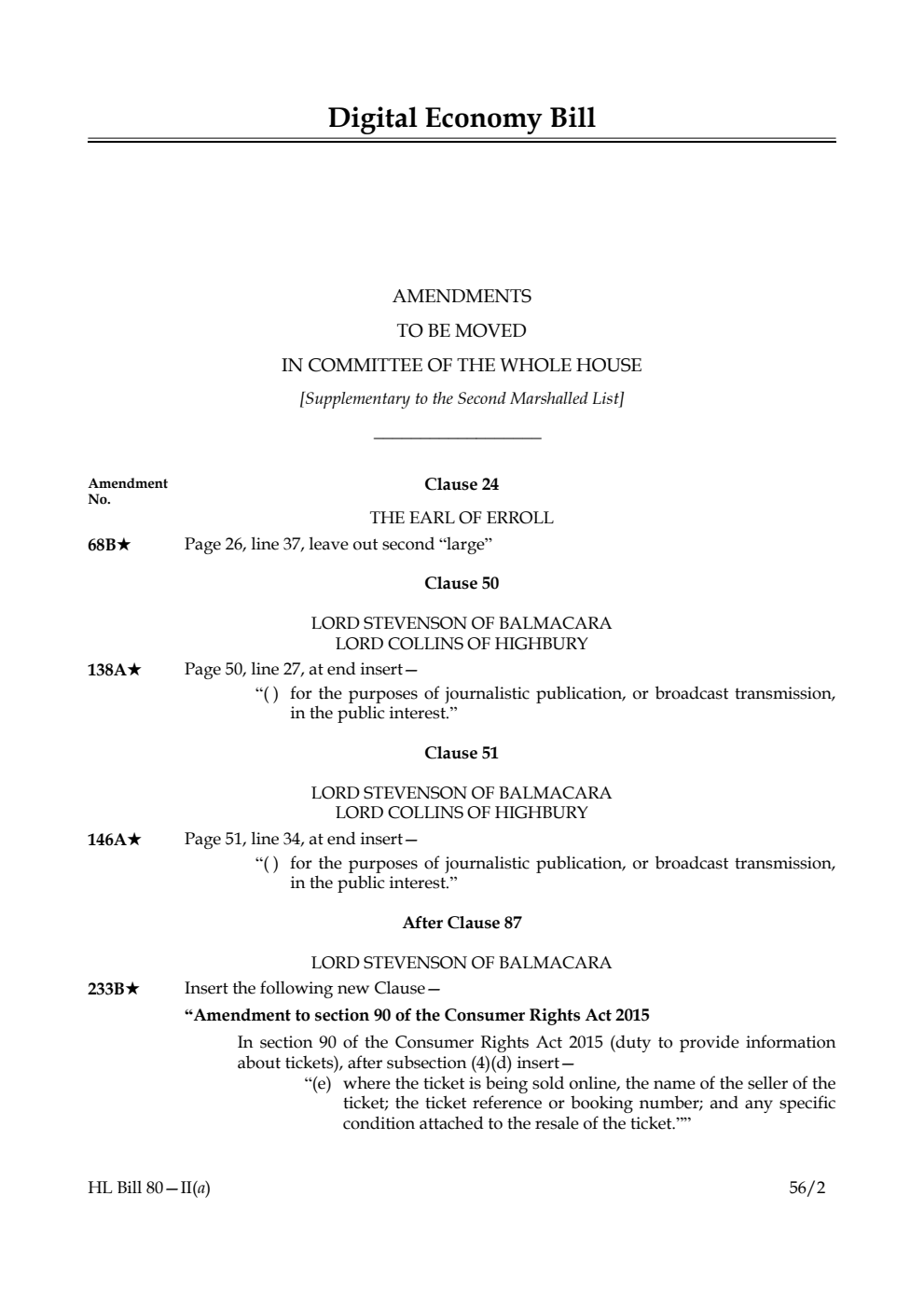 Digital Economy Bill Lords Amendments