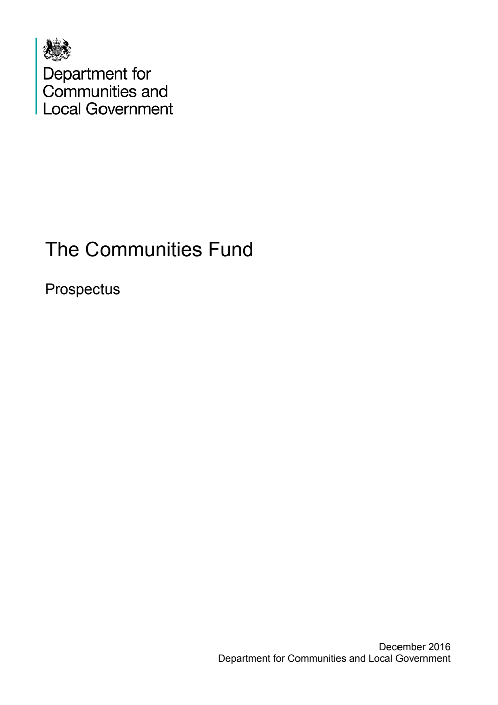 The Communities Fund. Prospectus