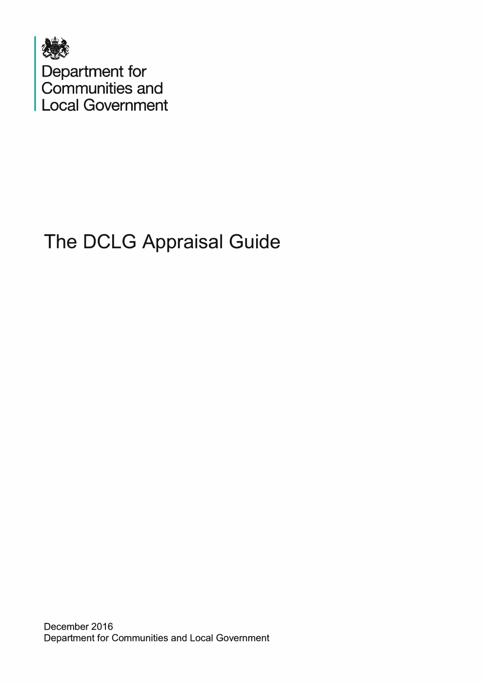 The DCLG Appraisal Guide