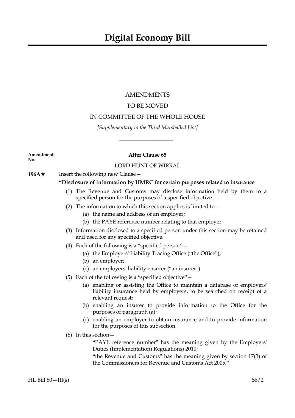 Digital Economy Bill Lords Amendments