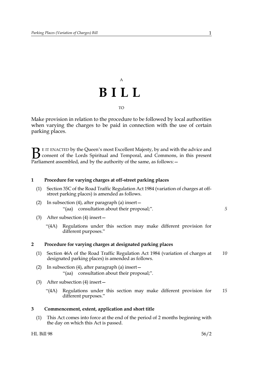 Parking Places (Variation of Charges) Bill