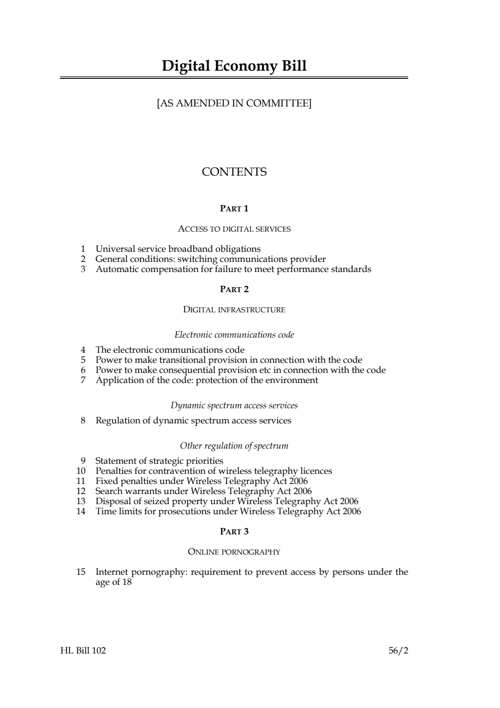 Digital Economy Bill [as amended in Committee]