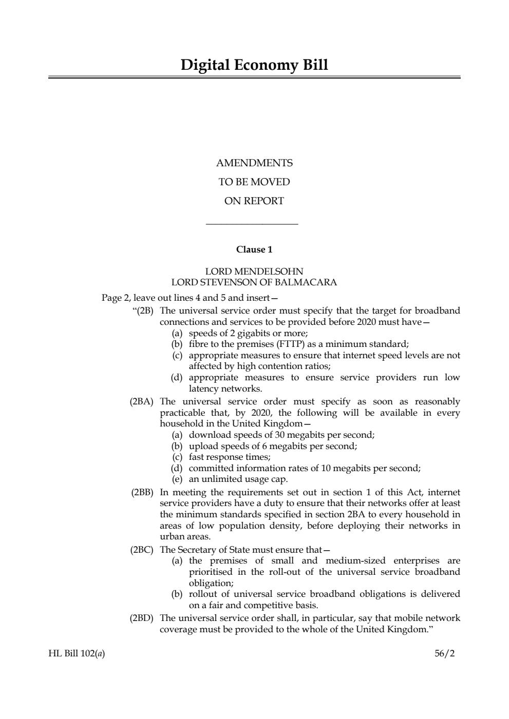 Digital Economy Bill Lords Amendments