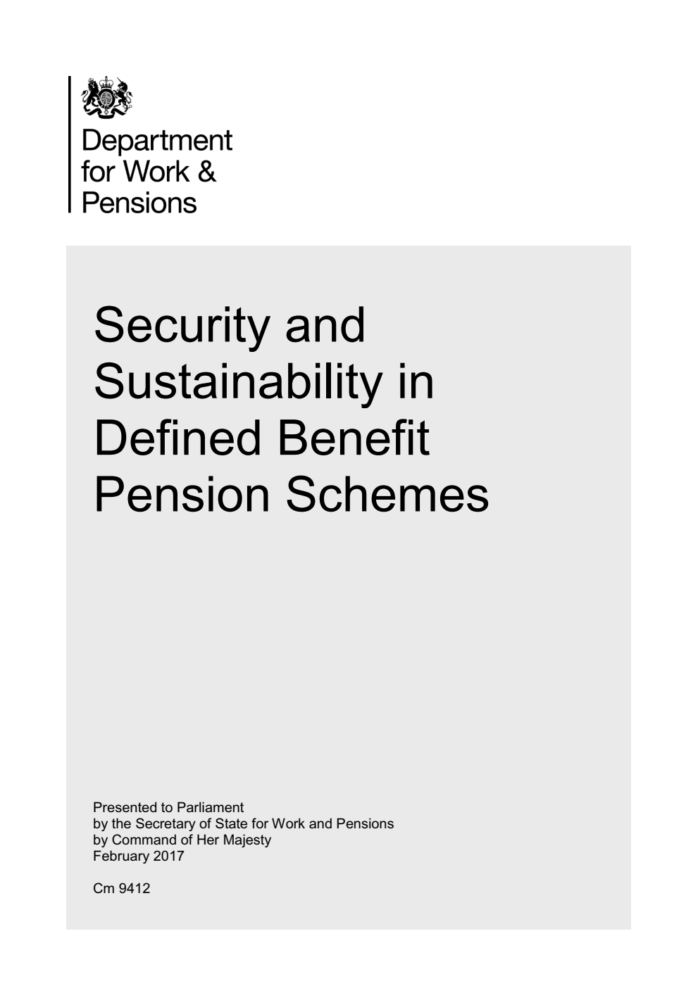 Security and Sustainability in Defined Benefit Pension Schemes