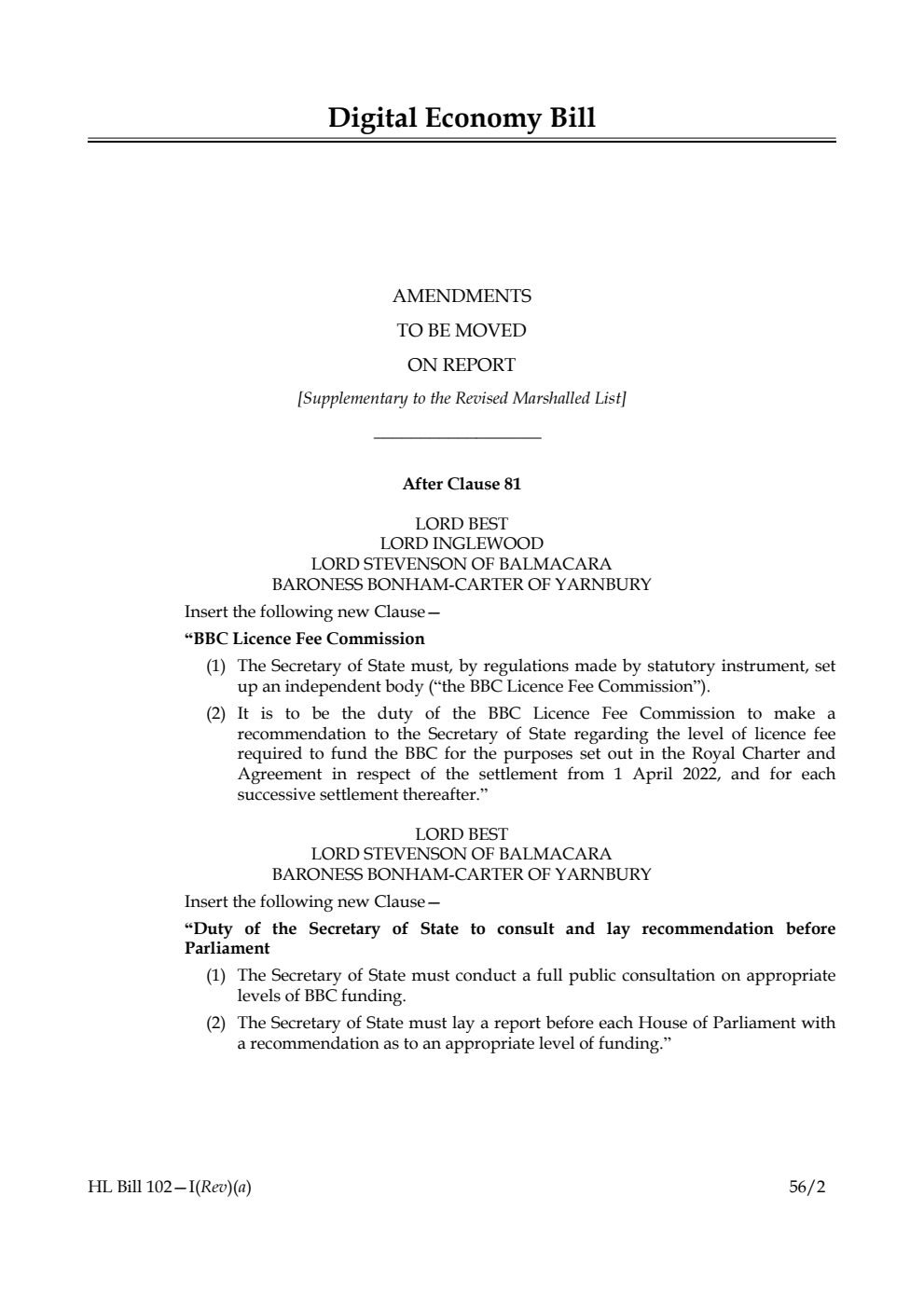 Digital Economy Bill Lords Amendments
