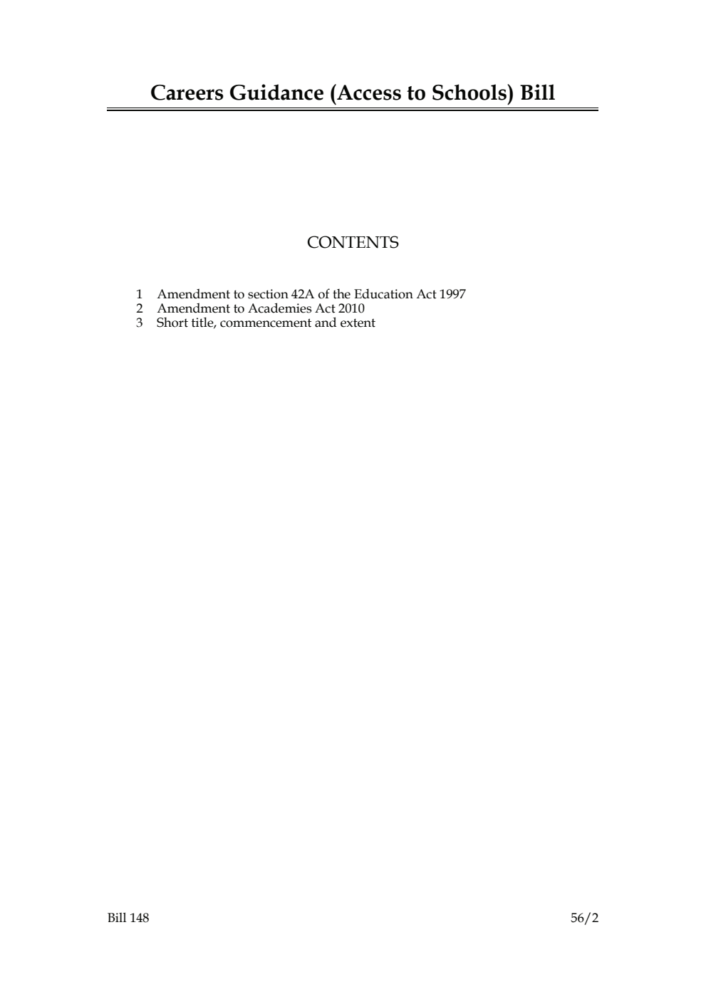 Careers Guidance (Access to Schools) Bill