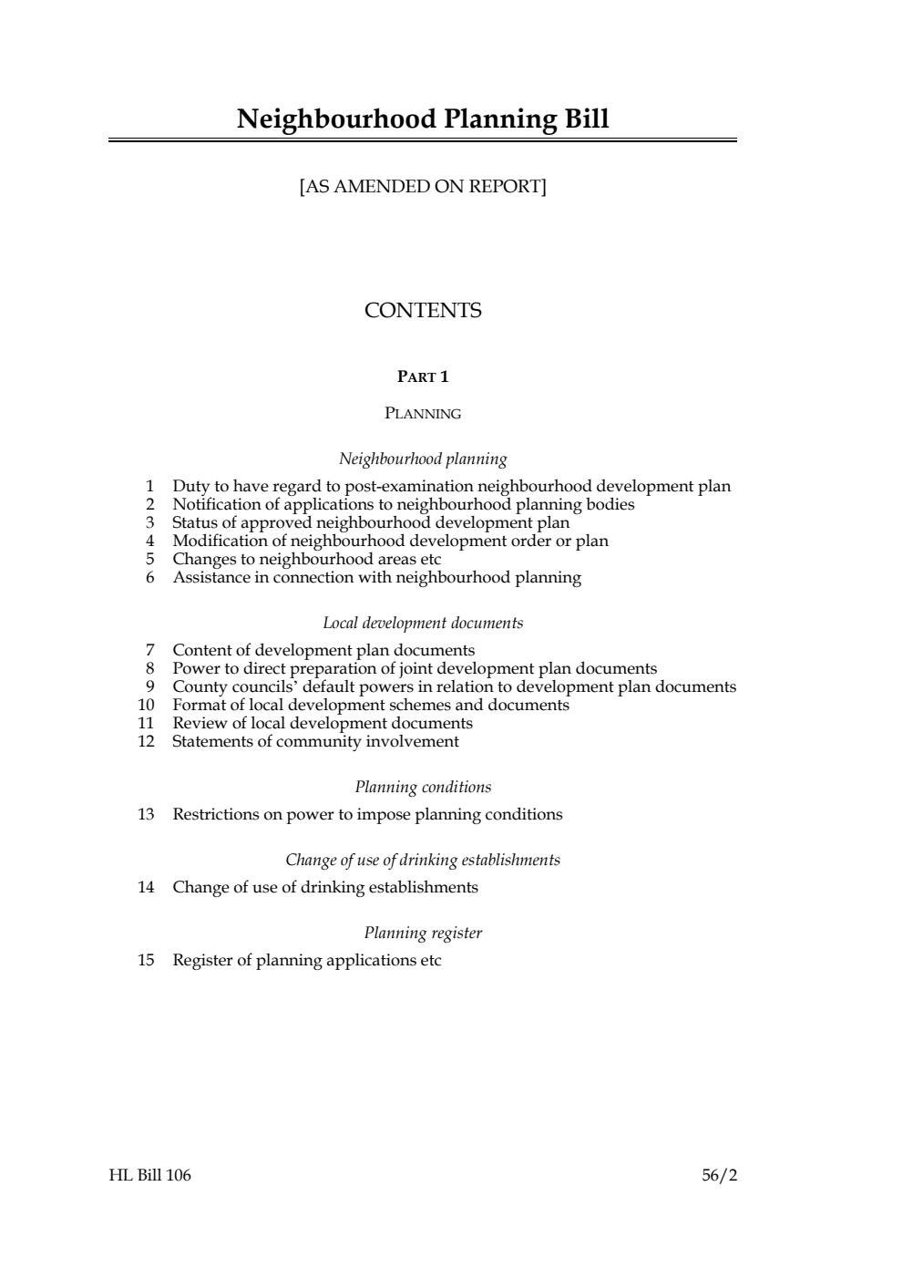 Neighbourhood Planning Bill